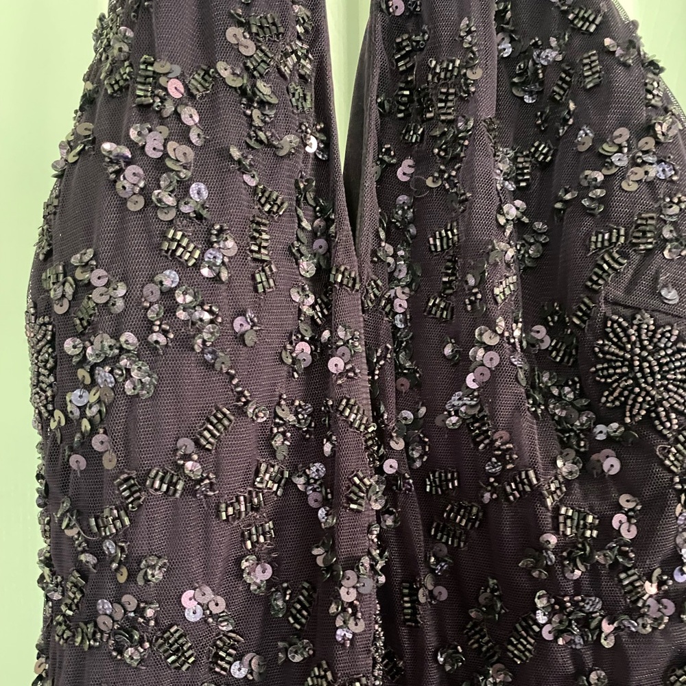 Absolutely stunning deep purple Adrianna Papell gown. Worn as MOB dress.